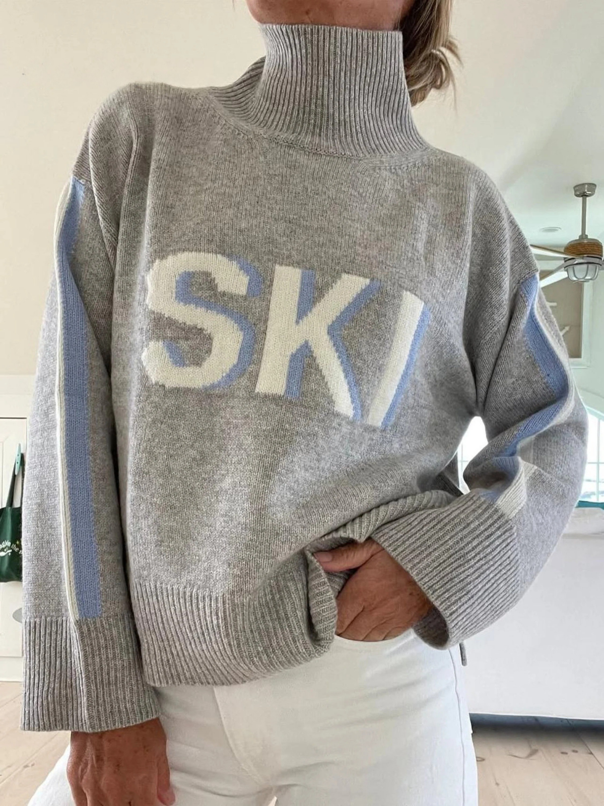 Sweter Narciarski z Kaszmiru Retro