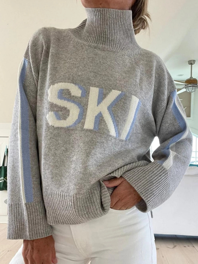Sweter narciarski z kaszmiru w stylu retro