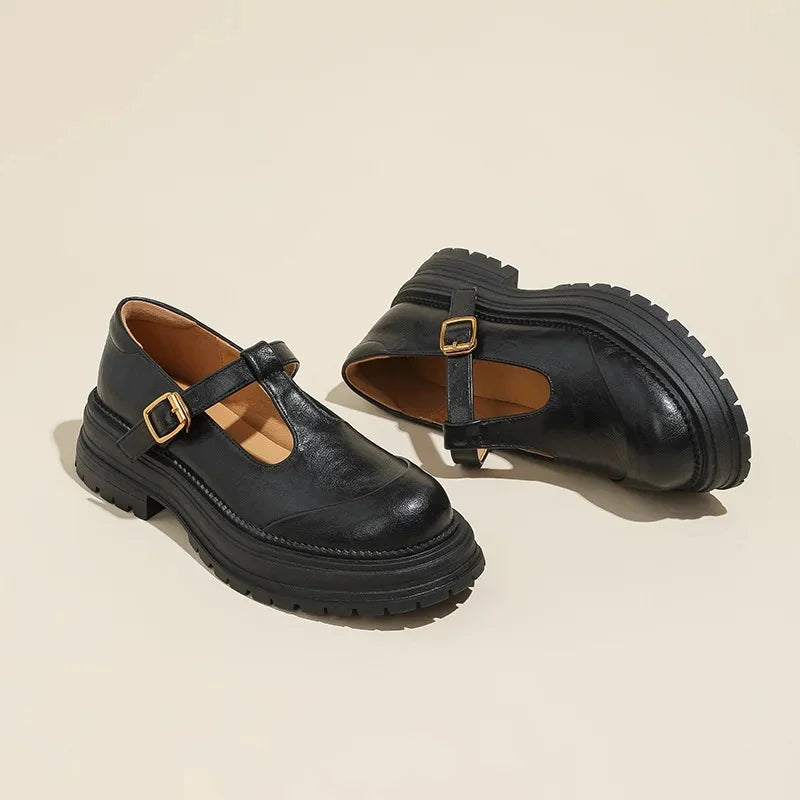 Mary Janes - Eleganckie Skórzane Buty