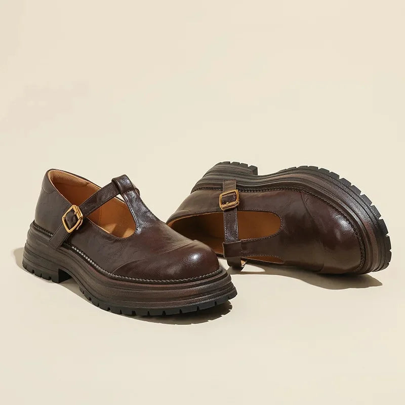Mary Janes - Eleganckie Skórzane Buty