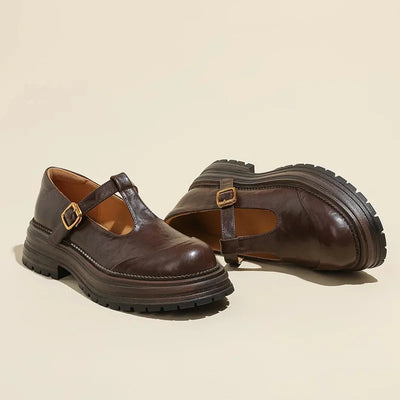 Mary Janes - Eleganckie Skórzane Buty