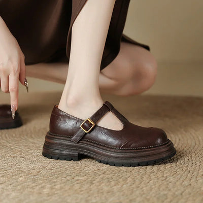 Mary Janes - Eleganckie Skórzane Buty