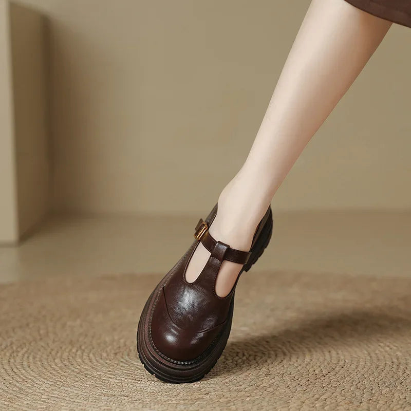 Mary Janes - Eleganckie Skórzane Buty