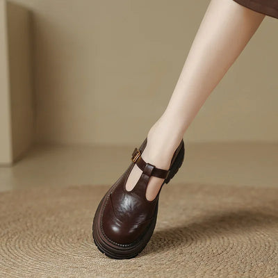 Mary Janes - Eleganckie Skórzane Buty