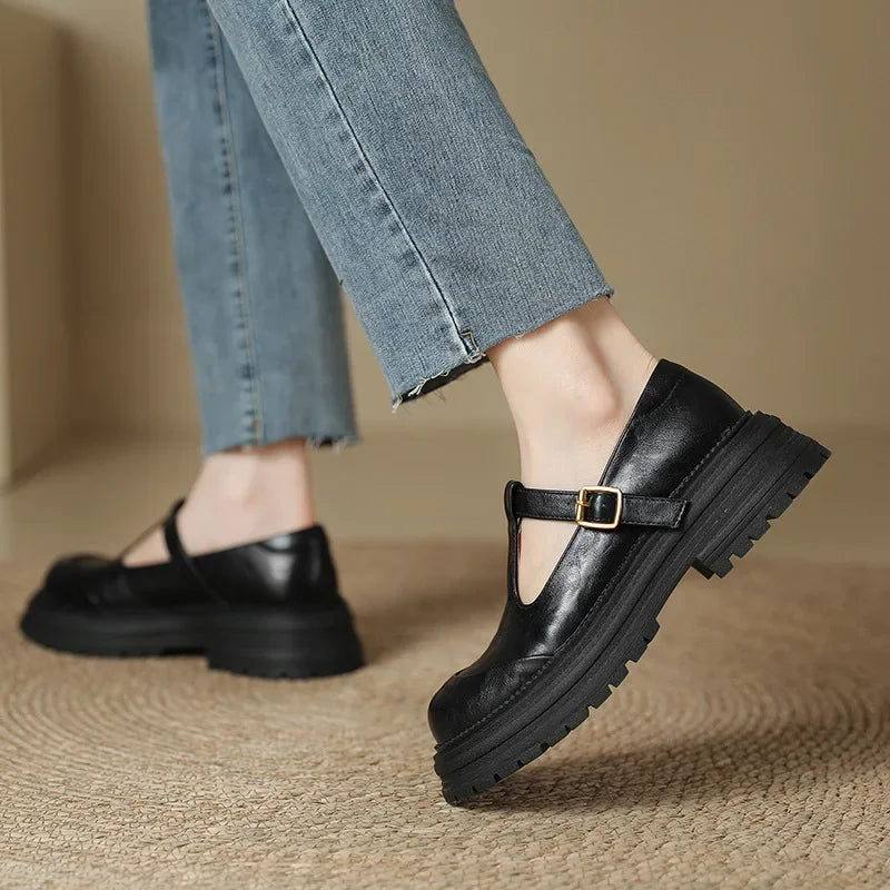 Mary Janes - Eleganckie Skórzane Buty