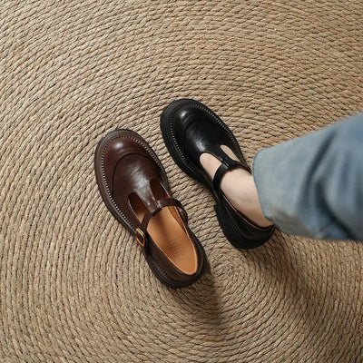 Mary Janes - Eleganckie Skórzane Buty
